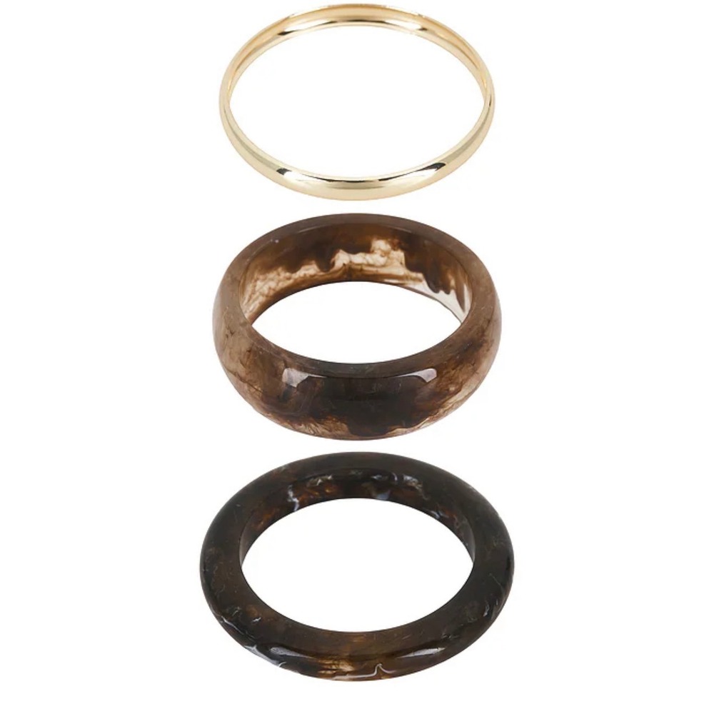 8 Other Reasons Mira Bangle Stack in Brown 3pc New